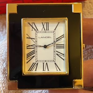 Lancel Paris enamel travel clock NWT